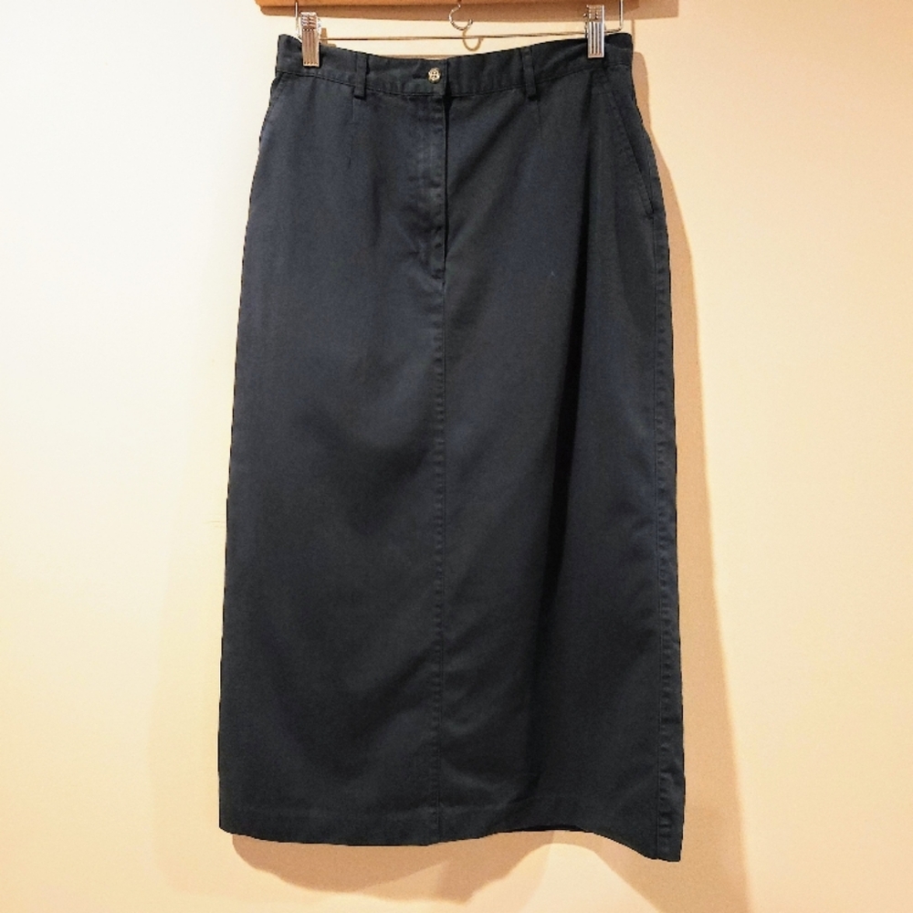 L.L. Bean Navy Blue Straight Skirt with side pockets
